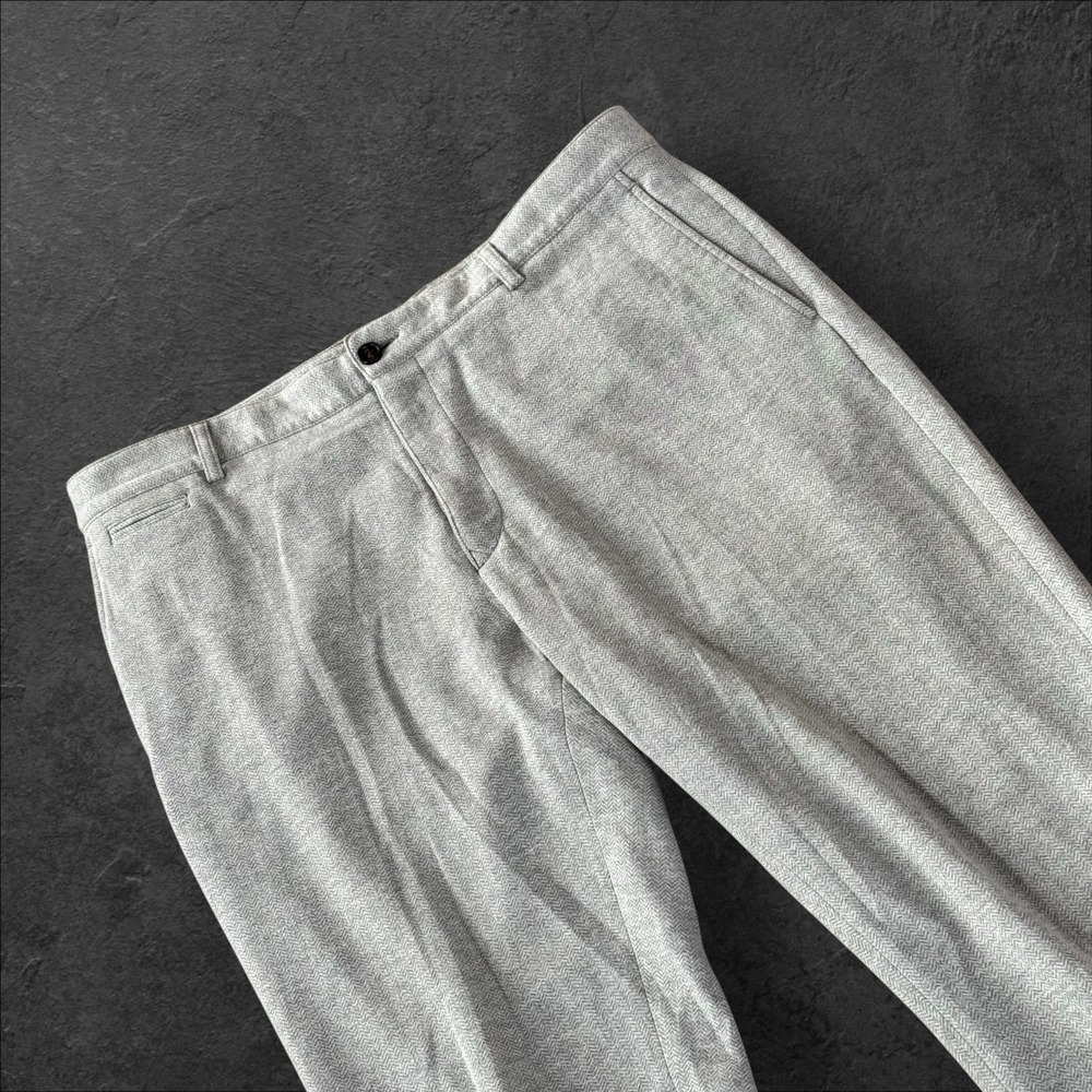 Burberry London England Herringbone Gray Cotton Dress‎ Pants Size 56 EU Thick